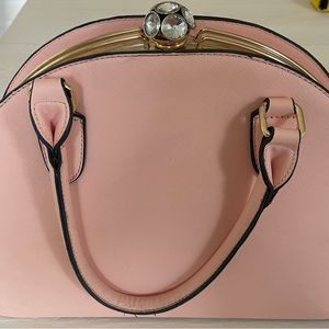 Beautiful light pink clutch purse! Has markings (see photos) but still so pretty